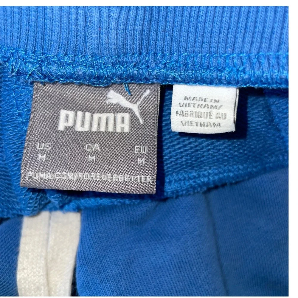 Puma Men's Blue & White‎ Logo Athletic Shorts Training Gym Activewear Medium